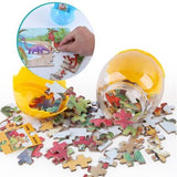 60Pcs Dinosaur Puzzle Easter Eggs Toy Dinosaur Gift Toy for Kids - Yellow