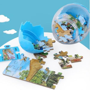 60Pcs Dinosaur Puzzle Easter Eggs Toy Dinosaur Gift Toy for Kids - Blue